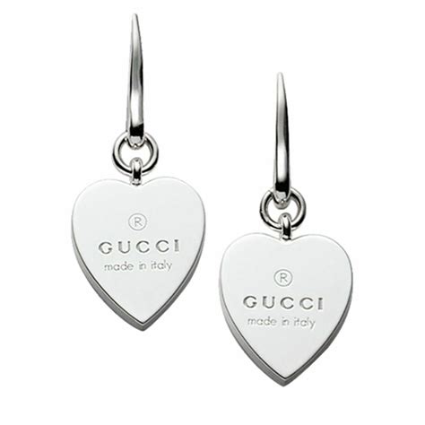 gucci heart earrings silver